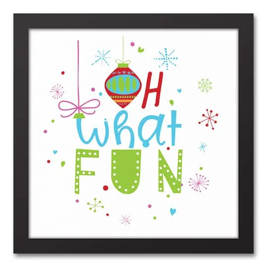 Oh What Fun 12x12 Black Framed Canvas 1 Oh What Fun 12x12 Black Framed Canvas