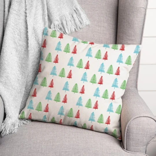 Christmas Trees Throw Pillow 3 Christmas Trees Throw Pillow - Image 3