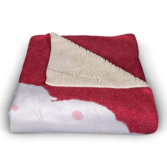 Santa Face 50x60 Sherpa Fleece Blanket 4 Santa Face 50x60 Sherpa Fleece Blanket - Image 4