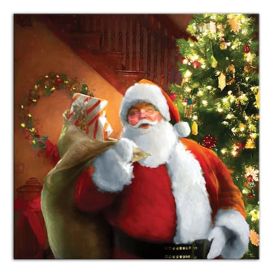 Santa Gets Ready 36x36 Canvas Wall Art 1 Santa Gets Ready 36x36 Canvas Wall Art