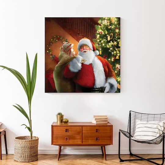 Santa Gets Ready 36x36 Canvas Wall Art 5 Santa Gets Ready 36x36 Canvas Wall Art - Image 5