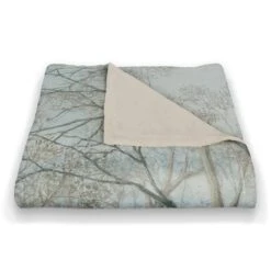 Doe Walking In The Snow 50x60 Coral Fleece Blanket -Northlight Decor Store D518120S 2