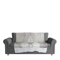 Gray Church 50x60 Coral Fleece Blanket -Northlight Decor Store D518123S 3