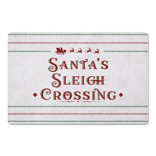 Santas Sleigh Crossing 27x18 Floor Mat 1 Santas Sleigh Crossing 27x18 Floor Mat
