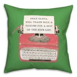 Typewriter 18x18 Throw Pillow -Northlight Decor Store D518233S 2