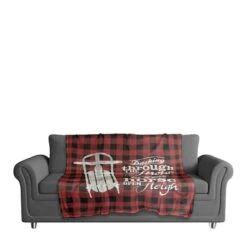 One Horse Open Sleigh 50x60 Coral Fleece Blanket -Northlight Decor Store D518277S 3