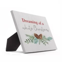 Dreaming Of A White Christmas Tabletop Canvas 5 Dreaming Of A White Christmas Tabletop Canvas -Northlight Decor Store D518280S 2