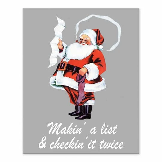 Santa Checking It Twice 8x10 Tabletop Canvas 1 Santa Checking It Twice 8x10 Tabletop Canvas
