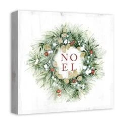 Christmas Wreath Noel Canvas Wall Art -Northlight Decor Store D518302S 2