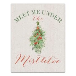 Meet Under Mistletoe 11x14 Canvas Wall Art