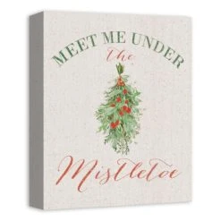 Meet Under Mistletoe 11x14 Canvas Wall Art -Northlight Decor Store D518304S 2