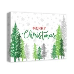 Merry Christmas Forest Canvas Wall Art -Northlight Decor Store D518306S 2