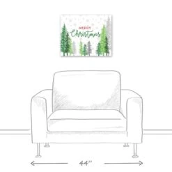 Merry Christmas Forest Canvas Wall Art -Northlight Decor Store D518306S 4