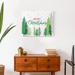 Merry Christmas Forest Canvas Wall Art -Northlight Decor Store D518306S 5