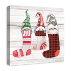 Gnome Stockings 20x20 Canvas Wall Art -Northlight Decor Store D518313S 2