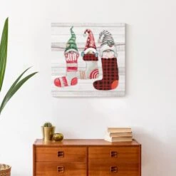 Gnome Stockings 20x20 Canvas Wall Art -Northlight Decor Store D518313S 5