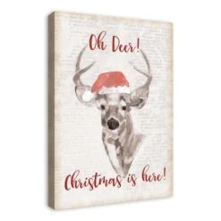 Oh Deer Christmas Here Canvas Wall Art 8 Oh Deer Christmas Here Canvas Wall Art -Northlight Decor Store D518314S 2