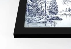 20" Mountain Forest Drawing Framed Wall Art -Northlight Decor Store D518345S 2