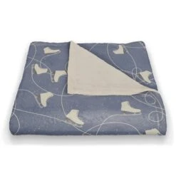Skating Ice Skates 50x60 Coral Fleece Blanket -Northlight Decor Store D518397S 2