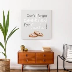 Christmas Cookies Santa Canvas Wall Art -Northlight Decor Store D518450S 4