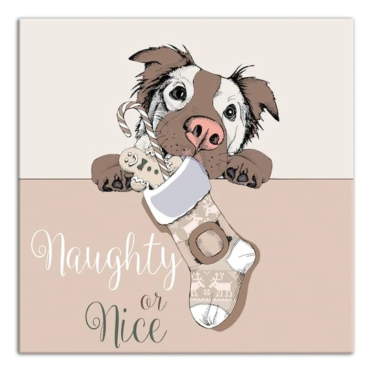 Christmas Dog Canvas Wall Art 1 Christmas Dog Canvas Wall Art