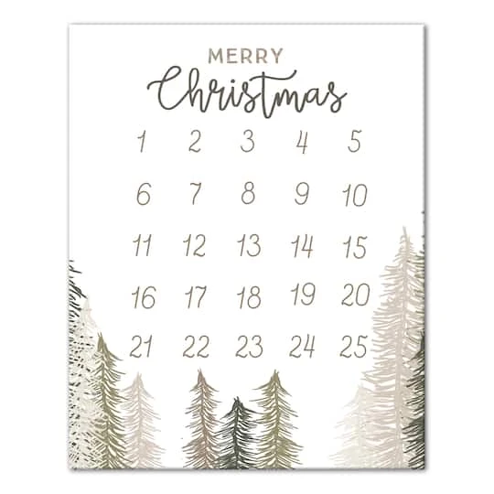 Christmas Trees Countdown Canvas Wall Art 1 Christmas Trees Countdown Canvas Wall Art