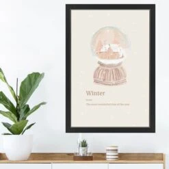 30" Snow Globe Winter Black Framed Print Wall Art -Northlight Decor Store D518465S 2