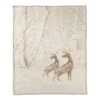 Snowy Woods Deer 50x60 Coral Fleece Blanket