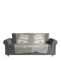 Warm And Cozy Mittens 50x60 Coral Fleece Blanket 7 Warm And Cozy Mittens 50x60 Coral Fleece Blanket -Northlight Decor Store D518501S 3