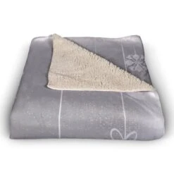 Neutral Ornament 50x60 Sherpa Fleece Blanket -Northlight Decor Store D518600S 2