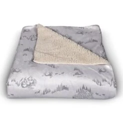 Snowy Town 50x60 Sherpa Fleece Blanket -Northlight Decor Store D518602S 2