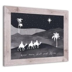 Designs Direct 20" X 16" Wise Men Seek Him Western White Framed Print -Northlight Decor Store D518636S 2