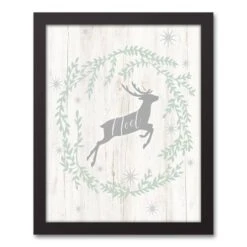 Noel Deer 11x14 Black Framed Canvas