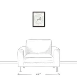 Noel Deer 11x14 Black Framed Canvas -Northlight Decor Store D518646S 4