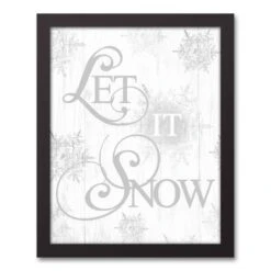 Let It Snowflakes 11x14 Black Framed Canvas