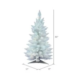 2.5ft. Pre-Lit Sparkle White Spruce Artificial Christmas Tree, Warm White Lights -Northlight Decor Store D522190S 4