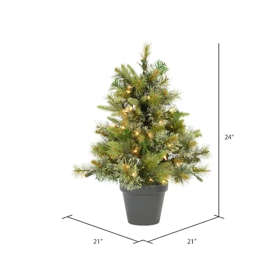 2ft. Pre-Lit Cashmere Pine Artificial Christmas Tree In Pot, Warm White Dura-Lit® LED Lights 4 2ft. Pre-Lit Cashmere Pine Artificial Christmas Tree In Pot, Warm White Dura-Lit® LED Lights - Image 4