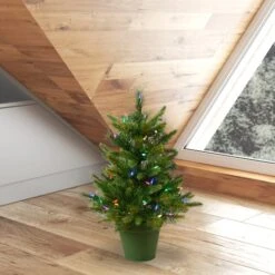 2ft. Pre-Lit Cashmere Pine Artificial Christmas Tree, Multicolor LED Lights 6 2ft. Pre-Lit Cashmere Pine Artificial Christmas Tree, Multicolor LED Lights -Northlight Decor Store D522313S 2