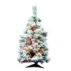 3ft. Pre-Lit Flocked Alaskan Pine Artificial Christmas Tree, Multicolor Dura-Lit® Lights