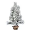 3ft. Unlit Frosted Beacon Pine With Snowballs & Pinecones Artificial Christmas Tree In Burlap Base