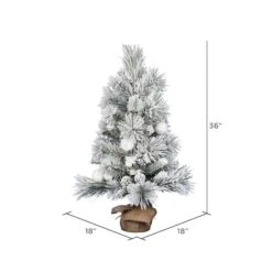 3ft. Unlit Frosted Beacon Pine With Snowballs & Pinecones Artificial Christmas Tree In Burlap Base 7 3ft. Unlit Frosted Beacon Pine With Snowballs & Pinecones Artificial Christmas Tree In Burlap Base -Northlight Decor Store D522483S 3