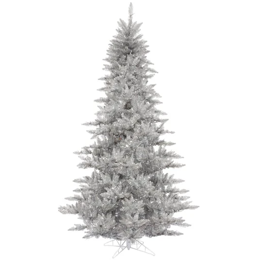 3ft. Unlit Silver Tinsel Fir Artificial Christmas Tree 2 3ft. Unlit Silver Tinsel Fir Artificial Christmas Tree - Image 2