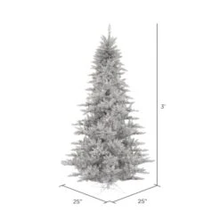 3ft. Unlit Silver Tinsel Fir Artificial Christmas Tree 5 3ft. Unlit Silver Tinsel Fir Artificial Christmas Tree -Northlight Decor Store D522511S 2