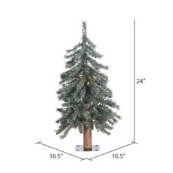 2ft. Pre-Lit Natural Bark Alpine Artificial Christmas Tree, Warm White Dura-Lit® LED Lights 10 2ft. Pre-Lit Natural Bark Alpine Artificial Christmas Tree, Warm White Dura-Lit® LED Lights -Northlight Decor Store D522519S 4