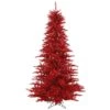 3ft. Unlit Red Tinsel Fir Artificial Christmas Tree