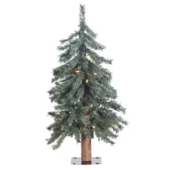 2ft. Pre-Lit Natural Bark Alpine Artificial Christmas Tree, ClearLights