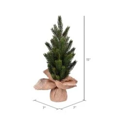 15" Unlit Balsam Fir Sapling Artificial Christmas Tree, 2ct. -Northlight Decor Store D522614S 3