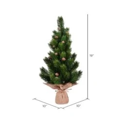 19" Unlit Spruce Sapling Artificial Christmas Tree In Burlap Base 5 19" Unlit Spruce Sapling Artificial Christmas Tree In Burlap Base -Northlight Decor Store D522631S 2
