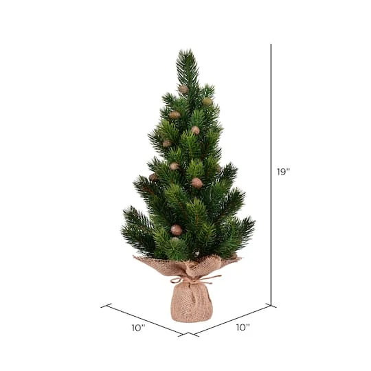 19" Unlit Spruce Sapling Artificial Christmas Tree In Burlap Base 3 19" Unlit Spruce Sapling Artificial Christmas Tree In Burlap Base - Image 3