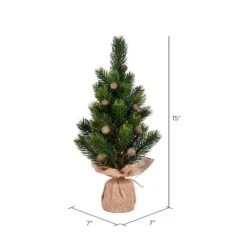 15" Unlit Spruce Sapling Artificial Christmas Tree Set 5 15" Unlit Spruce Sapling Artificial Christmas Tree Set -Northlight Decor Store D522657S 2